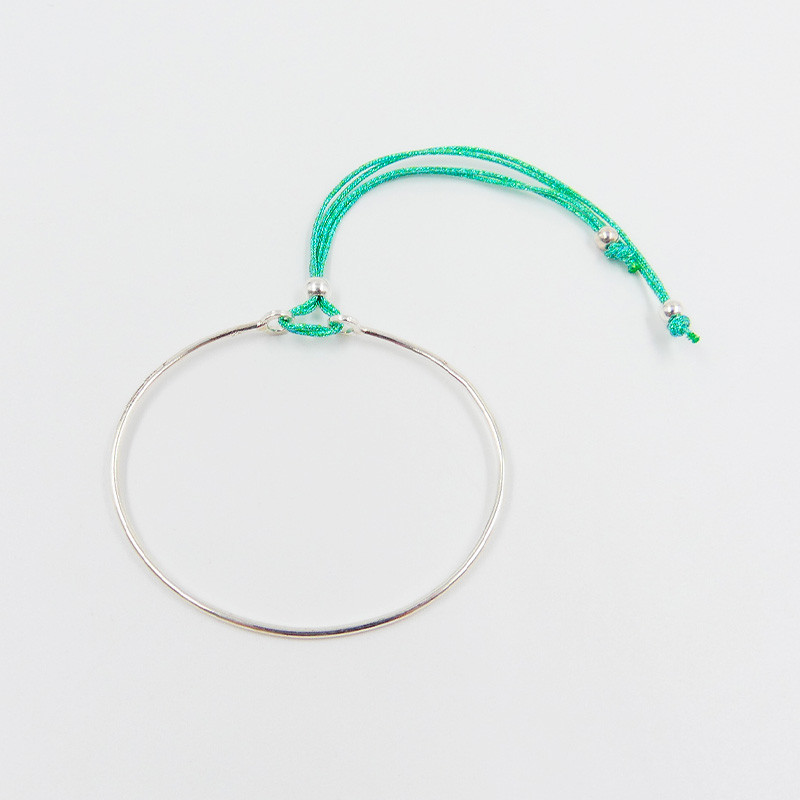 Bracelet Jonc Argent Cordon