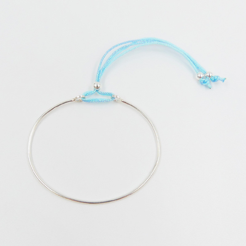 Bracelet Jonc Argent Cordon