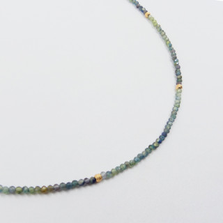 Collier Plaqué or pierres Saphir