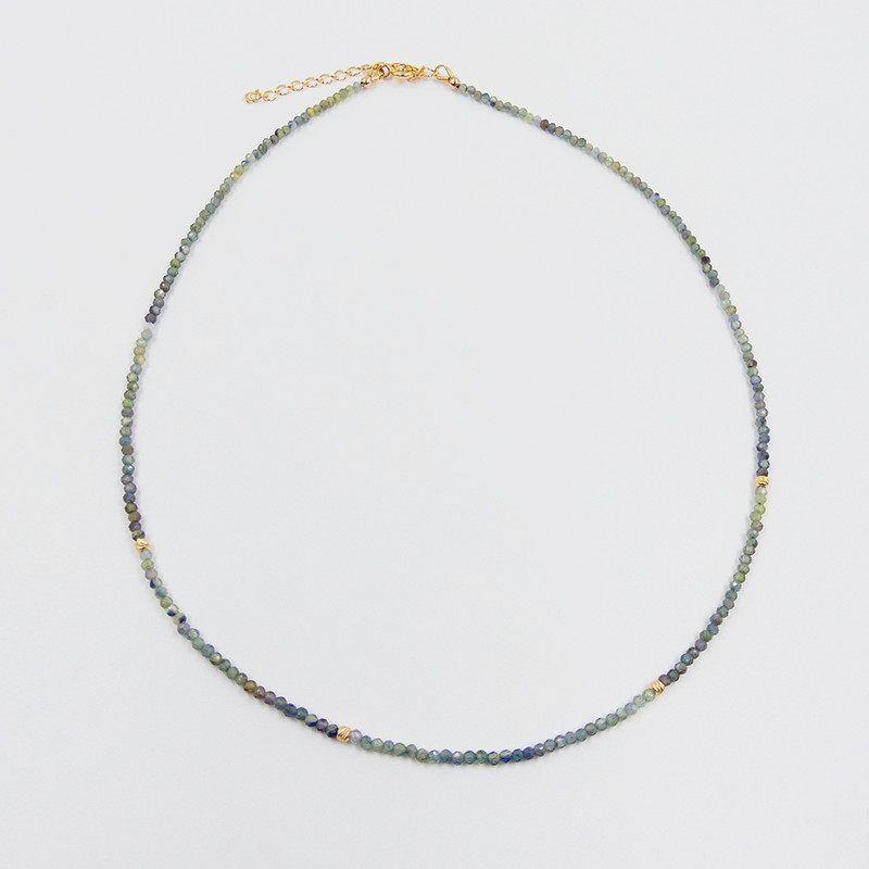 Collier Plaqué or pierres Saphir