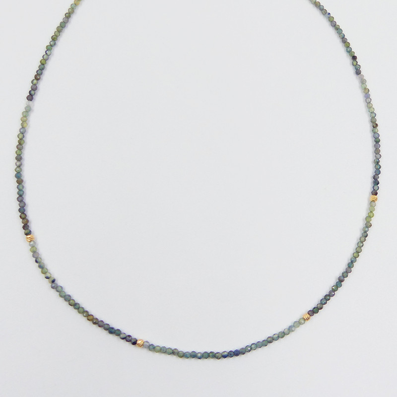 Collier Plaqué or pierres Saphir
