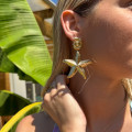 Boucles d’oreilles acier coquillage & étoile de mer