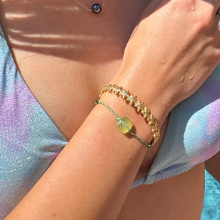 Jonc acier doré ajustable étoile de mer