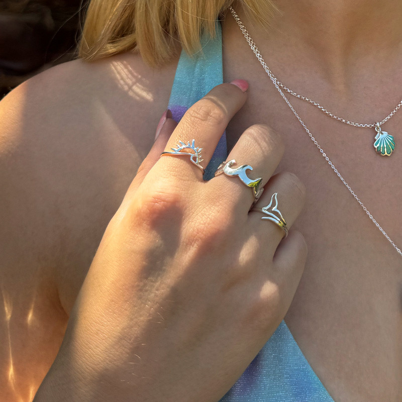 Bague Argent Wave & Sun