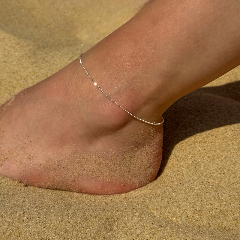 Bracelet de cheville Argent maille militaire