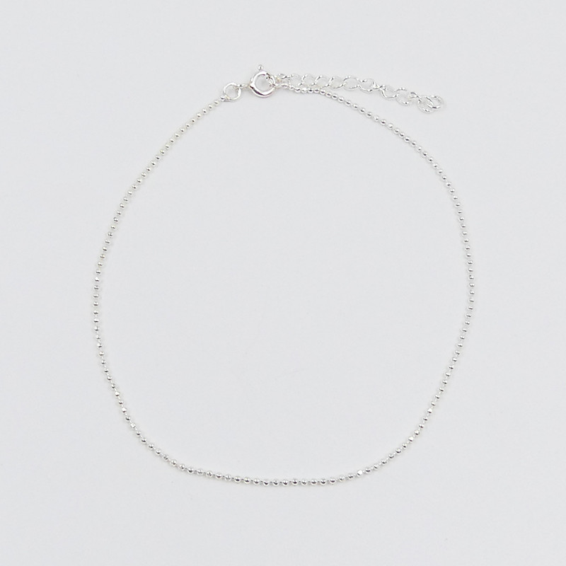 Bracelet de cheville Argent maille militaire