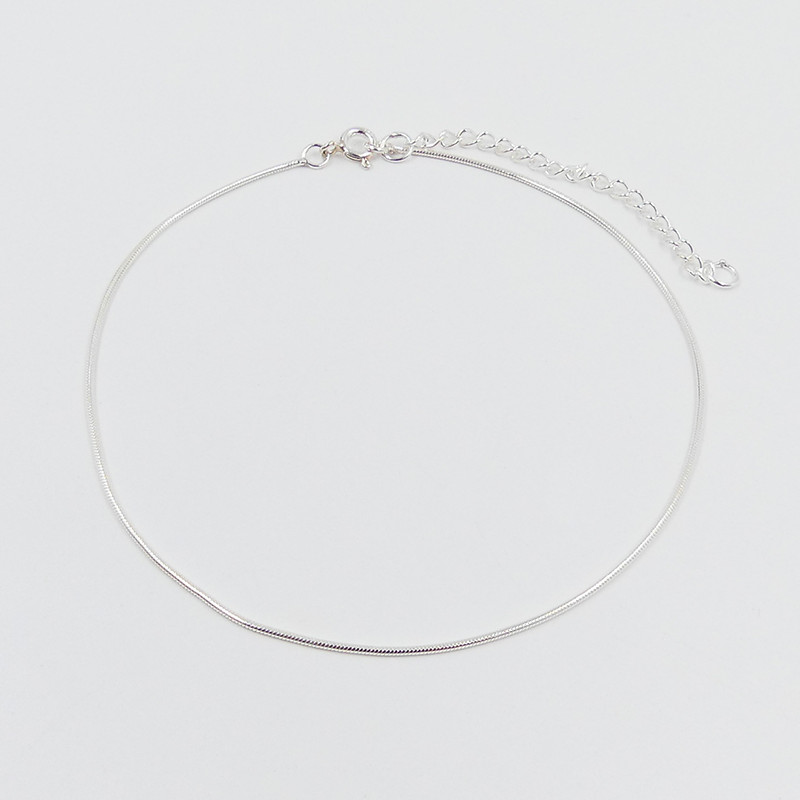 Bracelet de cheville Argent maille ronde