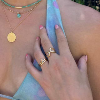 Bague dorée Surfeur