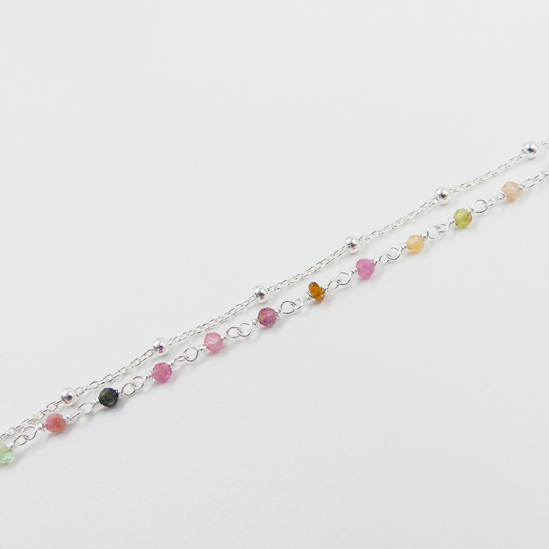 Bracelet Argent Double Tourmaline
