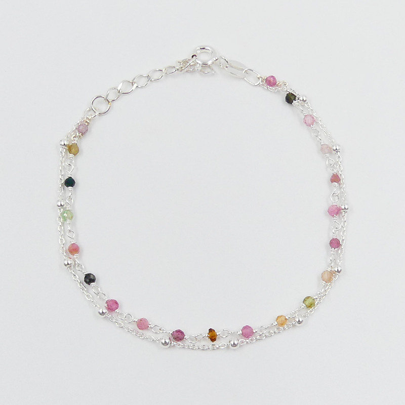 Bracelet Argent Double Tourmaline