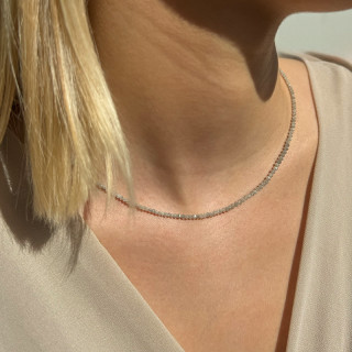 Collier or 18 carats diamants blancs facettés