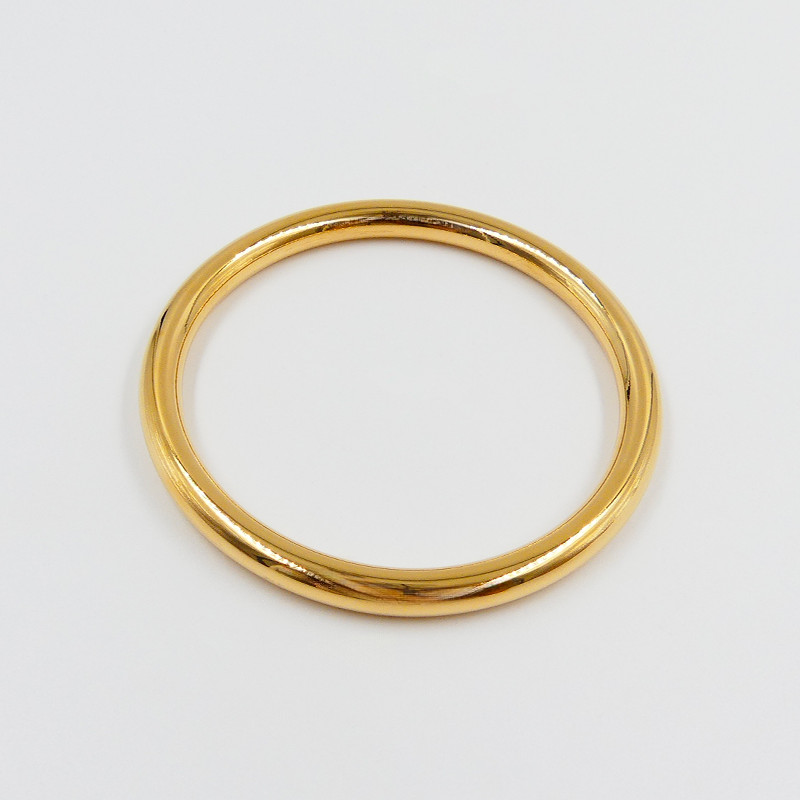 Jonc acier doré lisse 5mm