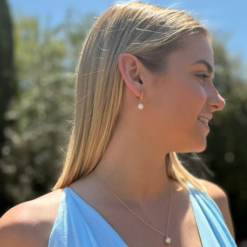 Créoles Plaqué or et Perle de Culture