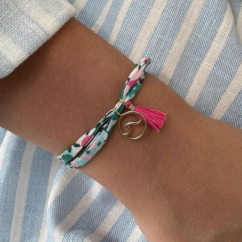 Bracelet Cordon Liberty Doré vague et pompon