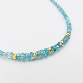 Collier Plaqué or pierres Zirconium bleu