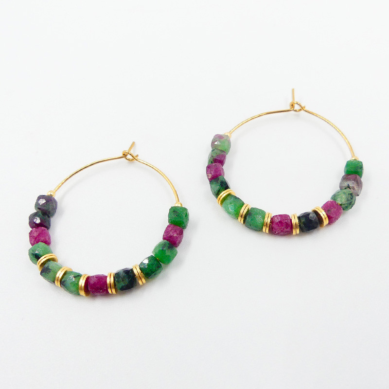 Créoles Dorées pierres fines