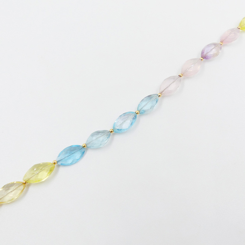 Collier Plaqué or multi pierres naturelles