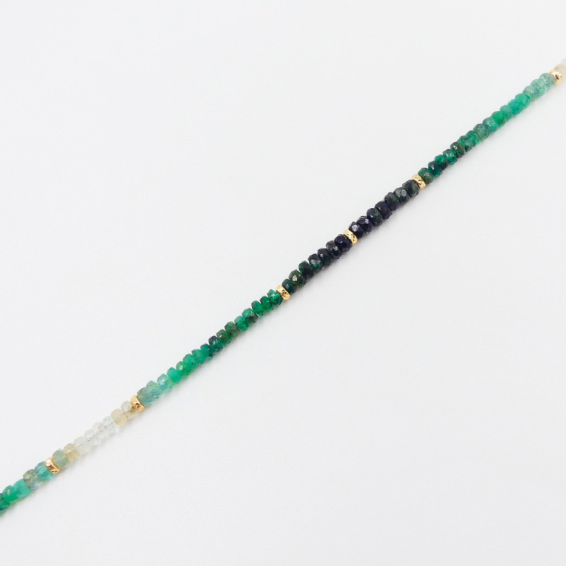 Collier Plaqué or pierres Émeraude