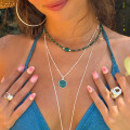 Collier Argent Malachite