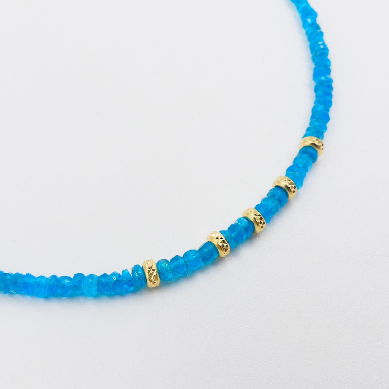 Collier Plaqué or Néon Apatite