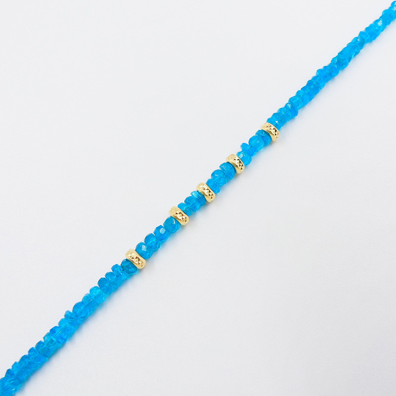 Collier Plaqué or Néon Apatite