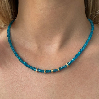 Collier Plaqué or Néon Apatite