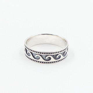 Bague Argent Homme Vague relief