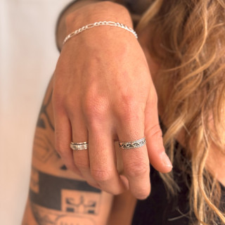 Bague Argent Homme Vague relief