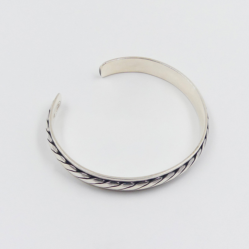 Jonc Argent Homme anneau strié