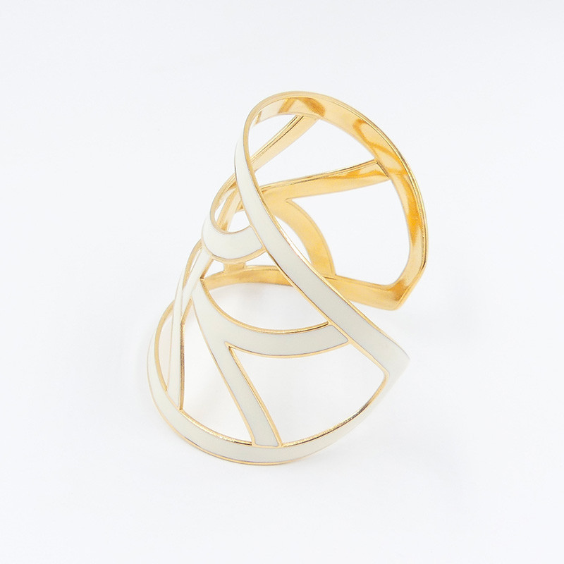 Manchette XXL maximaliste acier doré