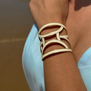 Manchette XXL maximaliste acier doré