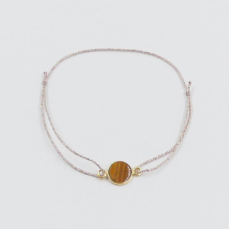 Bracelet Cordon Doré pierres
