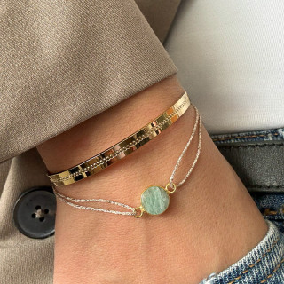 Bracelet Cordon Doré pierres