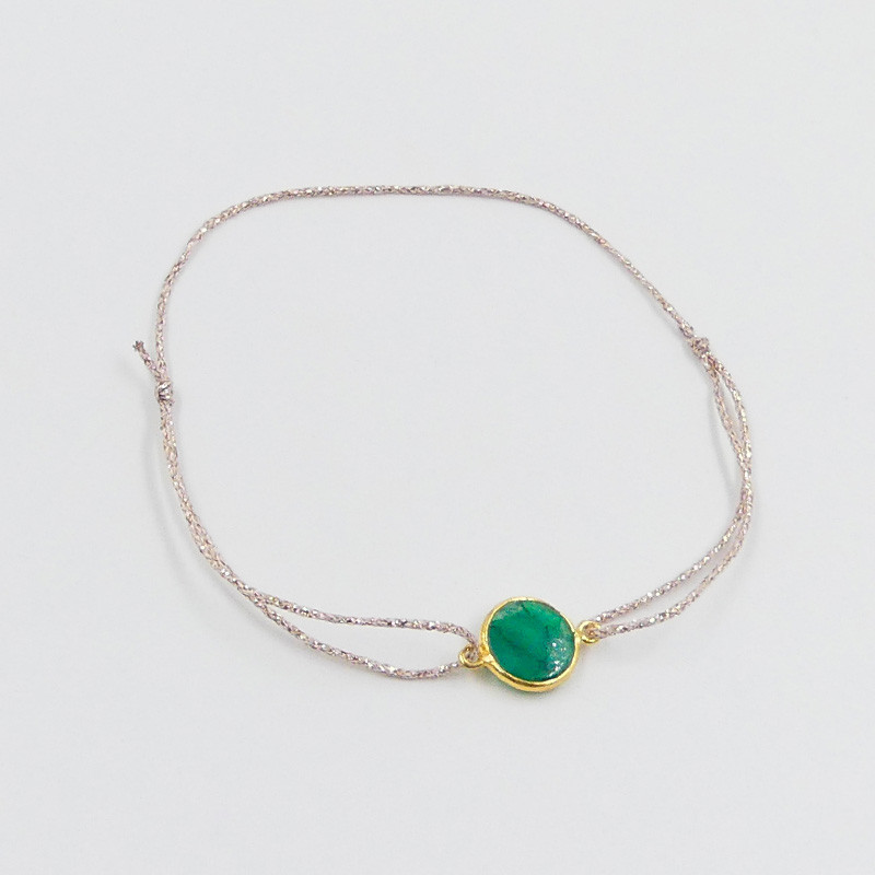 Bracelet Cordon Doré pierres