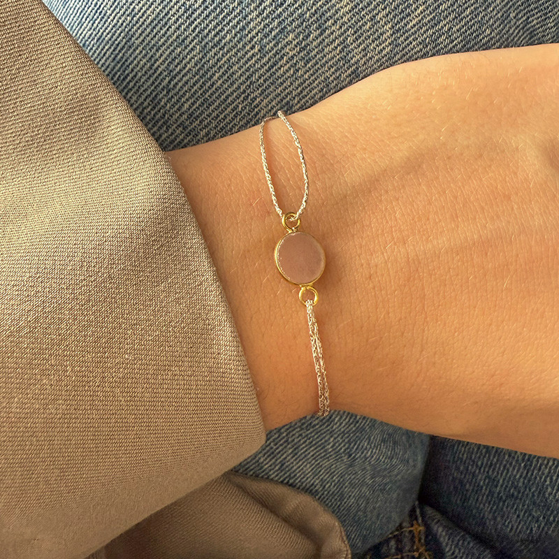 Bracelet Cordon Doré pierres