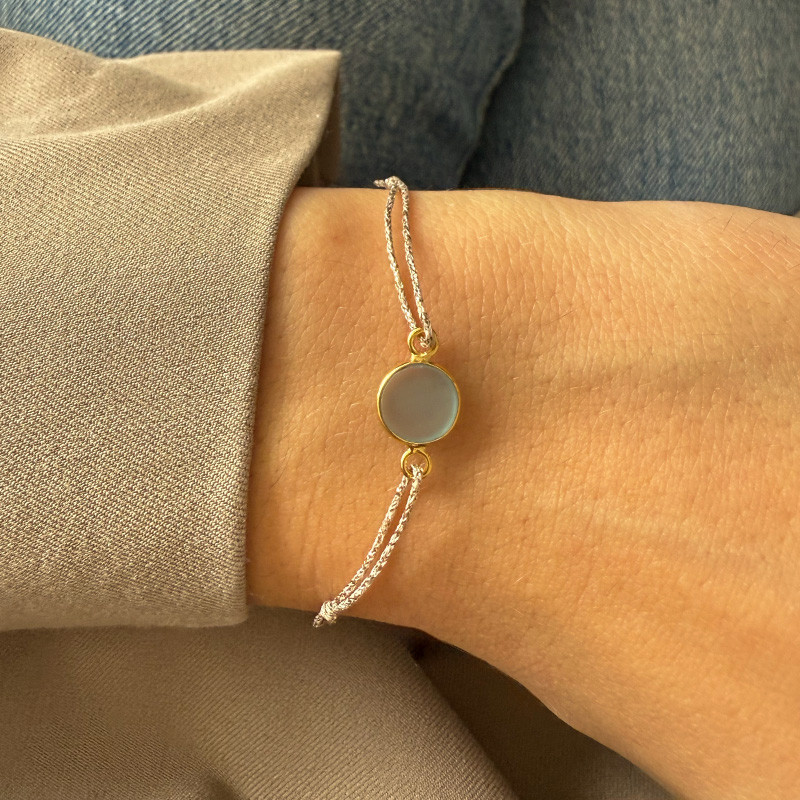 Bracelet Cordon Doré pierres