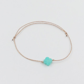 Bracelet Cordon doré trèfles pierres