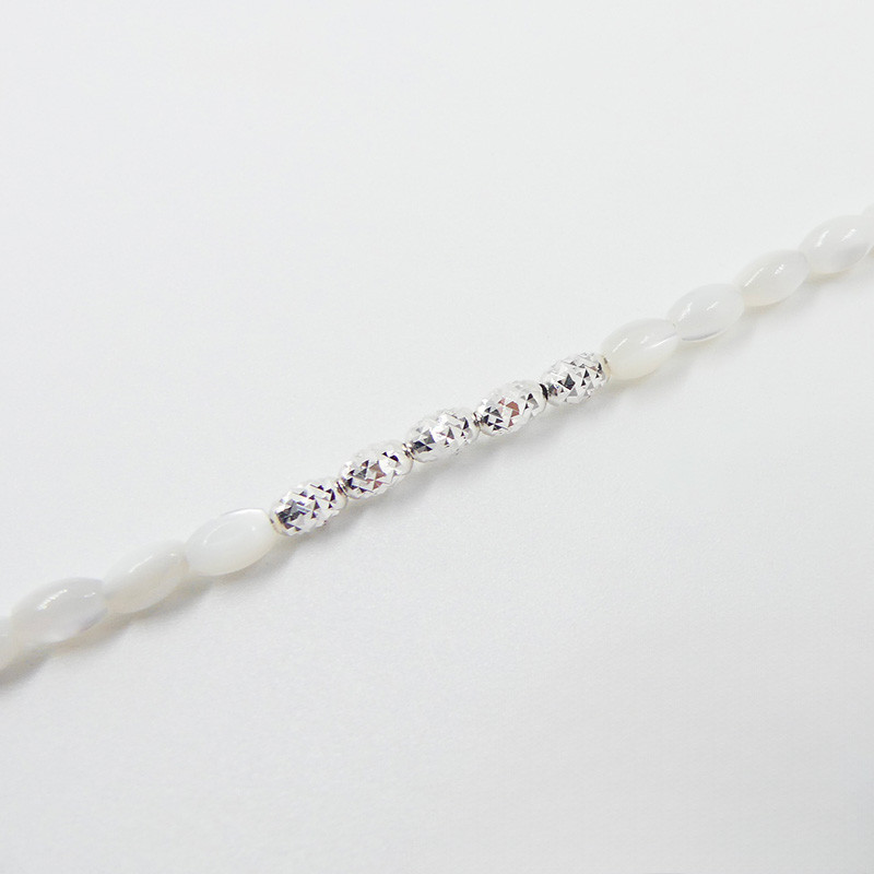 Bracelet argent double rangs nacre