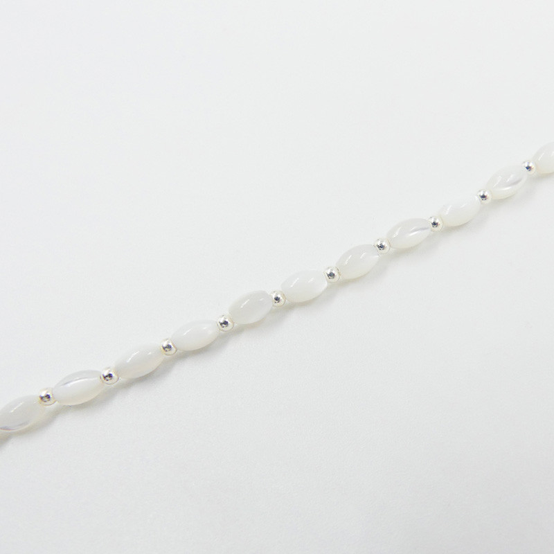 Bracelet argent double rangs nacre