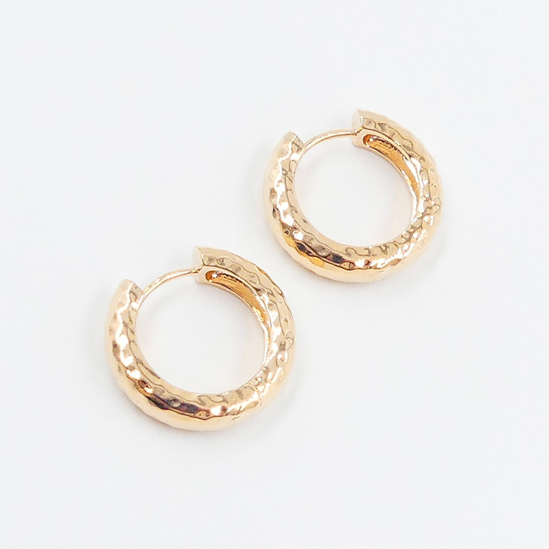 Créoles Plaqué Or martelées 15mm