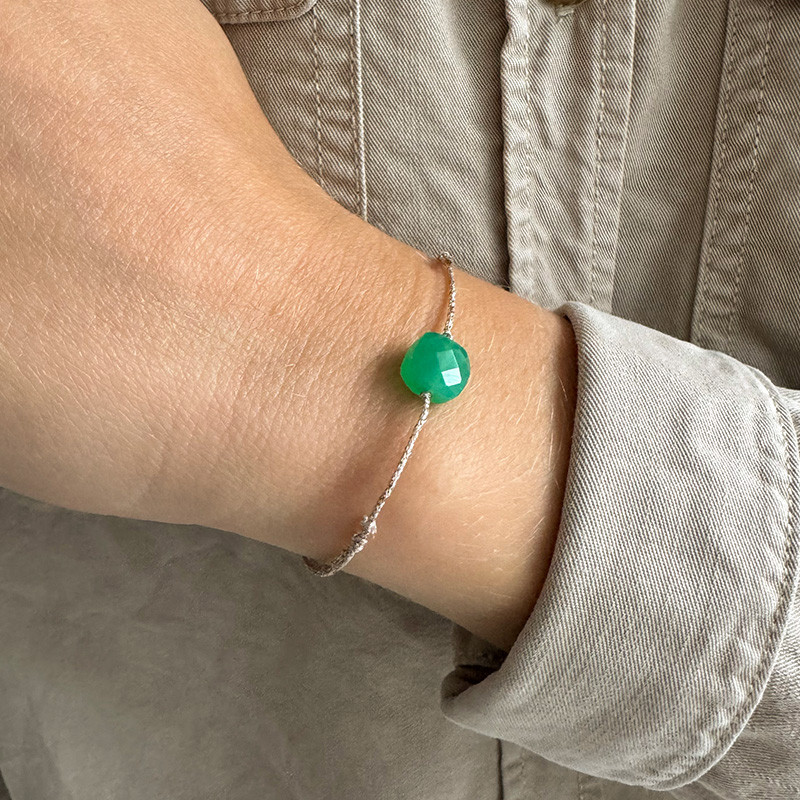 Bracelet Cordon pierres carrées