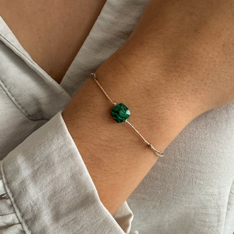 Bracelet Cordon pierres carrées