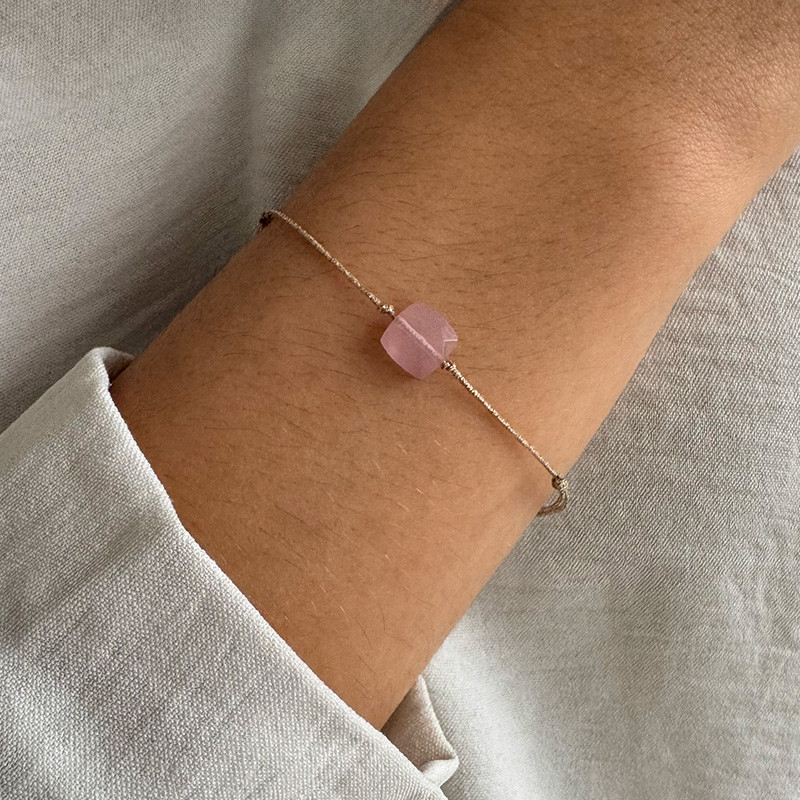 Bracelet Cordon pierres carrées