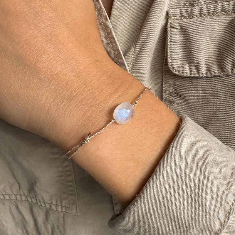 Bracelet Cordon pierres ovales