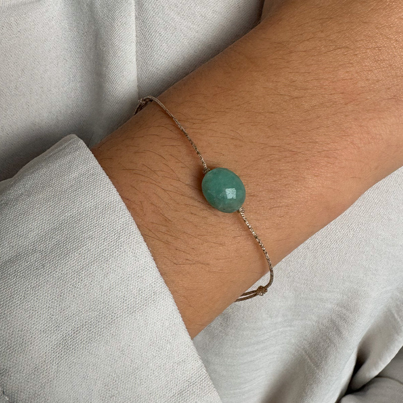 Bracelet Cordon pierres ovales