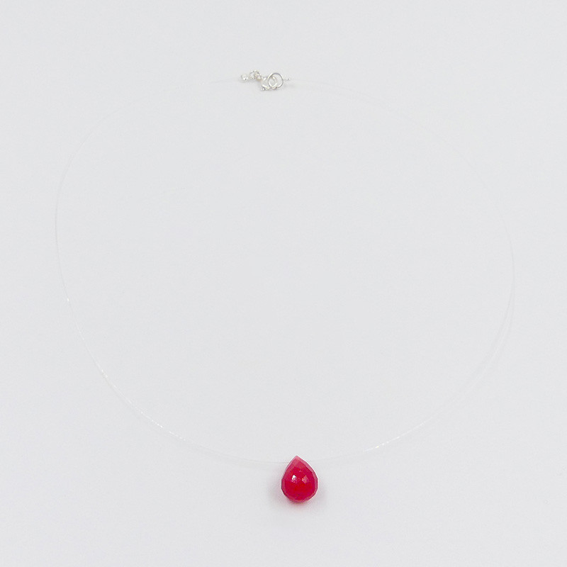 Collier Nylon Goutte Onyx rouge