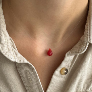 Collier Nylon Goutte Onyx rouge
