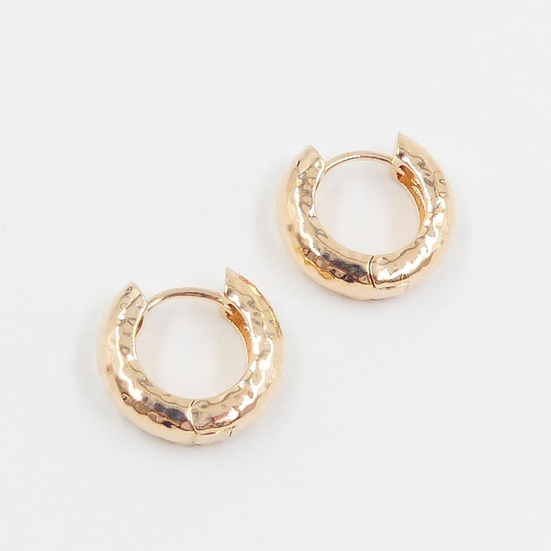 Créoles Plaqué Or martelées 10mm