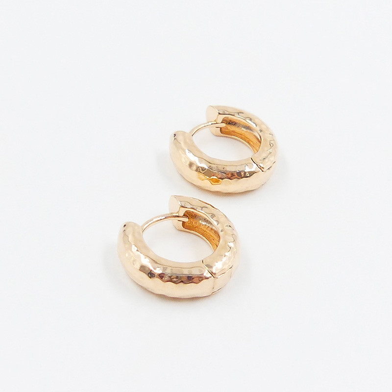 Créoles Plaqué Or martelées 10mm