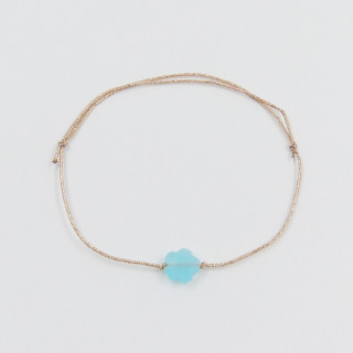 Bracelet Cordon fleur aqua calcédoine